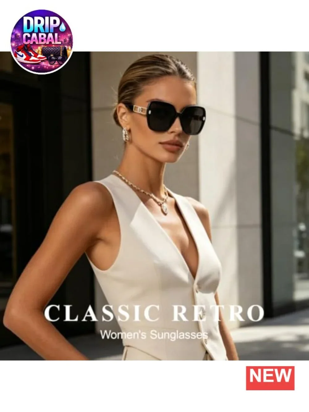 3 Pack Retro Oversized Square Sunglasses Women UV400 Protection Plastic Frame